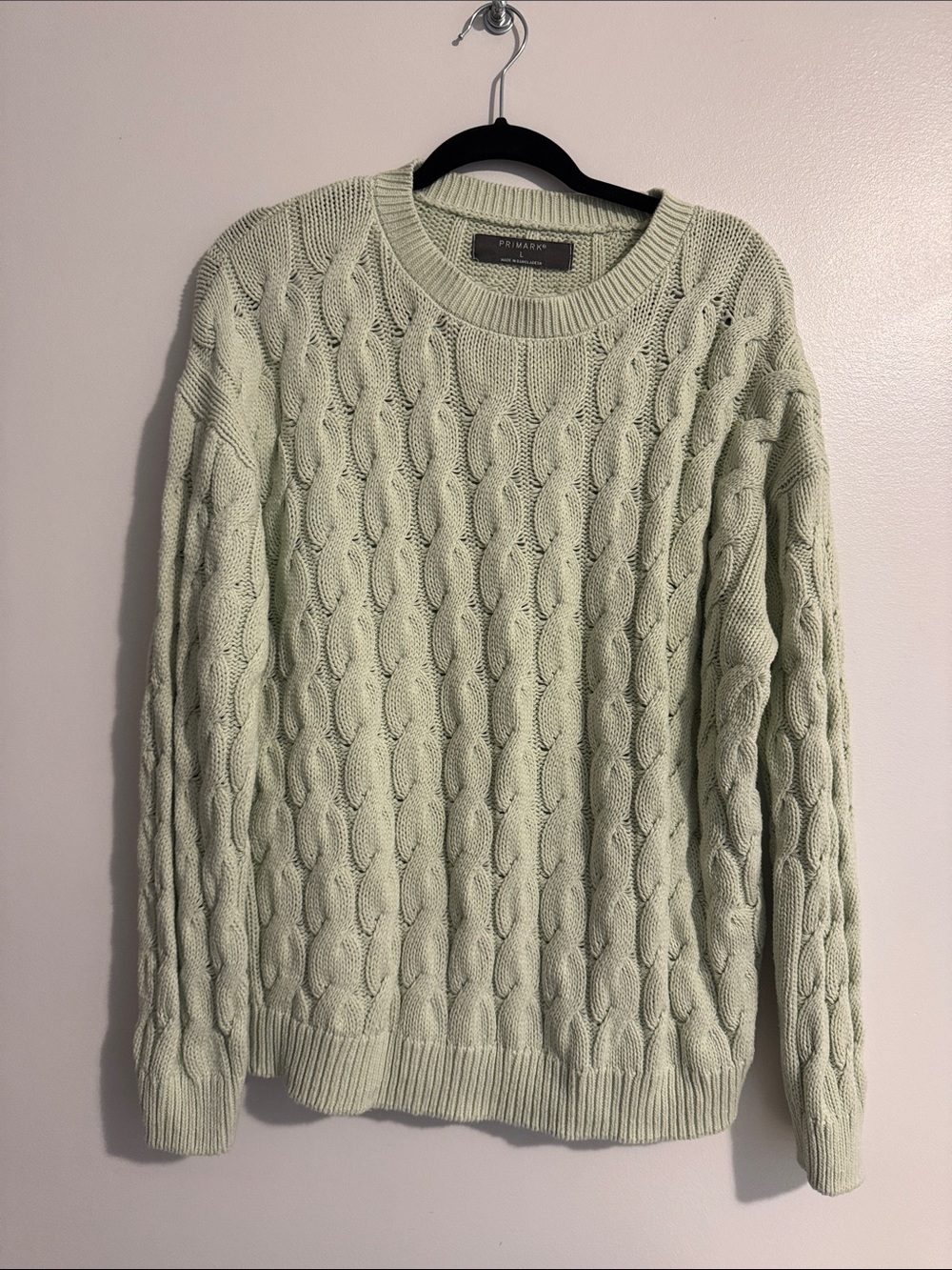 Primark Light Sage Cable Knit Sweater